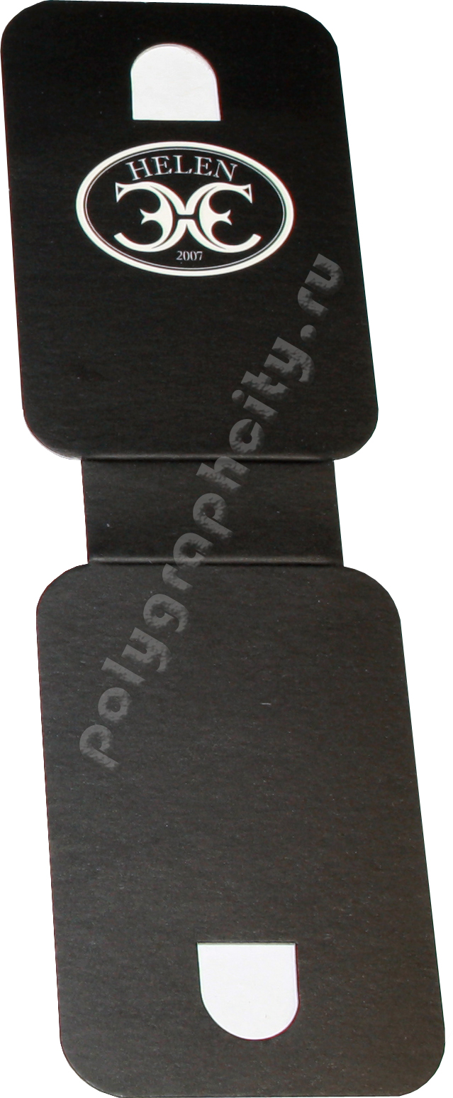 Фигурные бирки для резинок, ювелирных браслетов или ободков для волос №46-b-n. На фото изготовленная бирка размером 40х128 мм