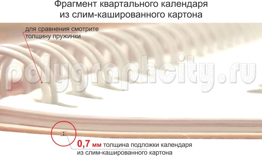 Слим-кашированный картон для квартального календаря