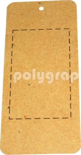 Бирка подвесная для промышленных товаров с скруглением углов и сверлением отверстия для компании ФАРАДЕЙ