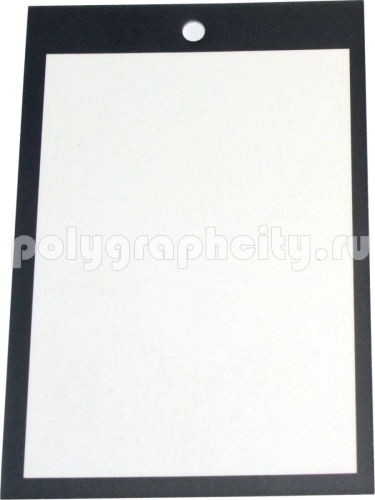 Фигурная бирка для одежды размером 50х105 мм