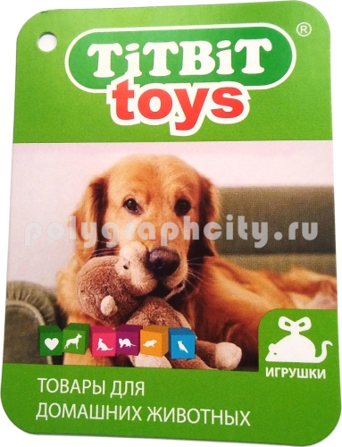 Оригинальная бирка на товары для животных с закругленными углами и размером 60х80 мм