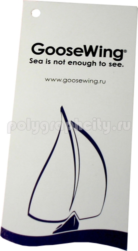 Оригинальная бирка для одежды размером 50х105 мм