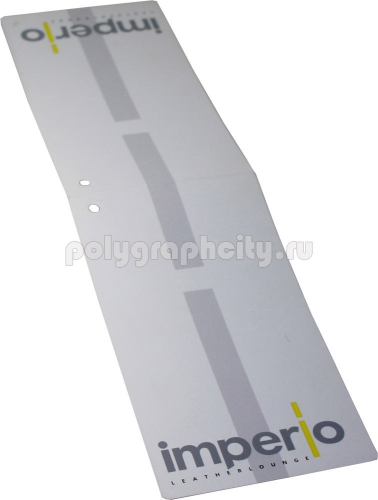 Бирка картонная для кожаных дубленок в виде книжки размером в разложенном виде 74х277 мм, а в сложенном виде 74х138 мм