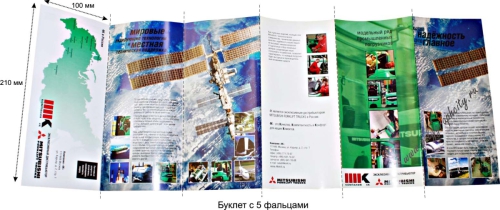Буклеты с 5 вложенными фальцами