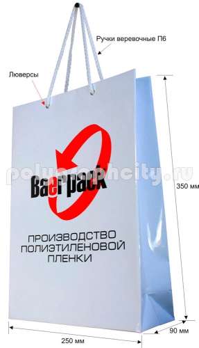 Вертикальный бумажный пакет по заказу компании «BAERPACK»
