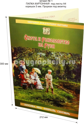 Картонная папка А4, с готового вырубного штампа № 1, компании РВК                                       ЭКСПОДИЗАЙН