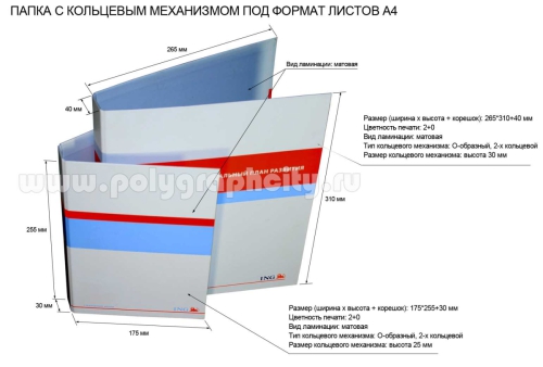 ПАПКИ С КОЛЬЦАМИ С 2-х КОЛЬЦЕВЫМ МЕХАНИЗМОМ ПОД ЛИСТЫ ФОРМАТА А5 и А4