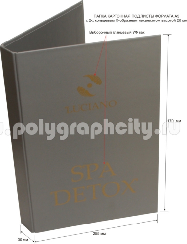 Фото: лицо - ПАПКА С 2-Х КОЛЬЦЕВЫМ МЕХАНИЗМОМ под листы формата А5 компании SPA DETOX